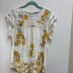 Daniel Rainn White and Yellow Floral Blouse